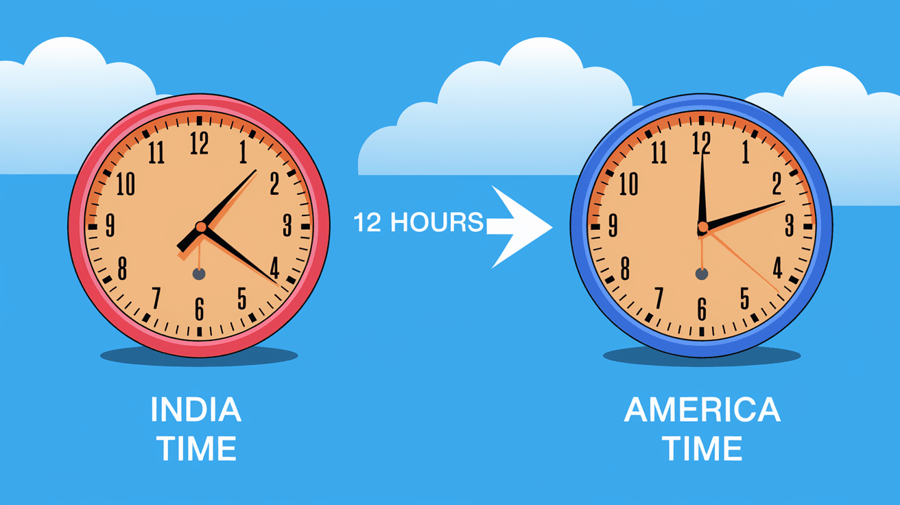 How Much Time Difference Between India and America