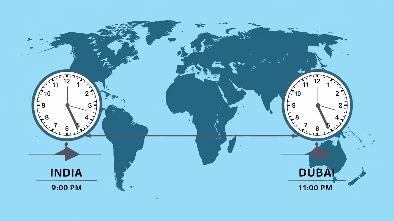 How Much Time Difference Between India and Dubai