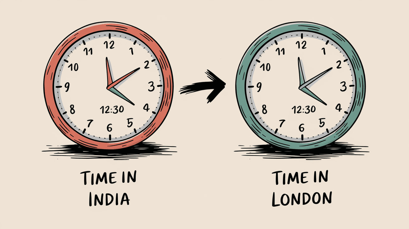 How Much Time Difference Between India and London